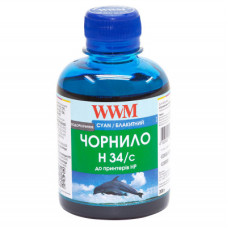 Чорнила WWM H34 для картриджів HP, 200г Cyan (H34/C)